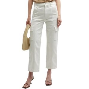 NWOT Mother Off White Cargo Wide Leg High Rise Jean Size 26